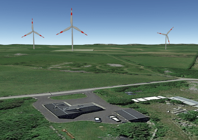 3D View Only looking from your EirCode/Property towards Laurclavagh Wind Farm