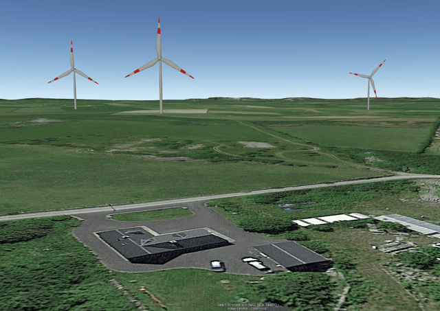 3D View Only looking from your EirCode/Property towards Laurclavagh Wind Farm